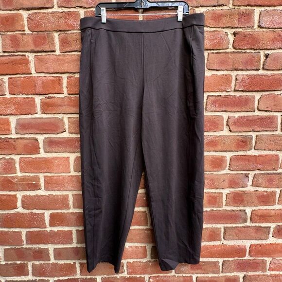 Eileen Fisher $218 Womens washable Flex Ponte Lantern Pants brown XL NEW - Picture 2 of 13